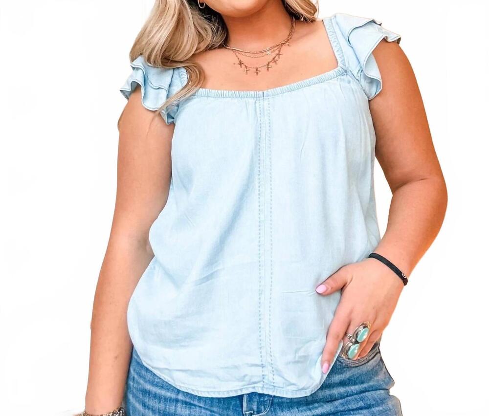 NEW ARIAT lynn top in indigo wash